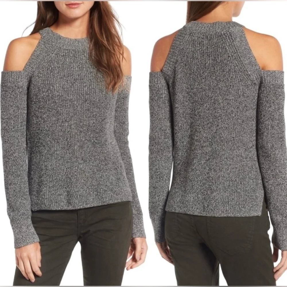 rag & bone Dana Cold Shoulder Sweater Black/White Size S